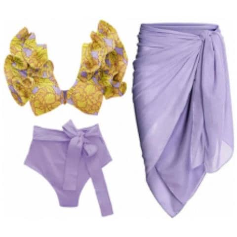 Costume Da Bagno Per Donna Pethuel Set Di Bikini A 2 Pezzi Yy-0512-258 Viola - Foto 1