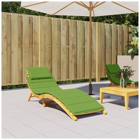 Cuscino Per Lettino Prendisole Verde Mélange 186x58x3cm Tessuto - Foto 3