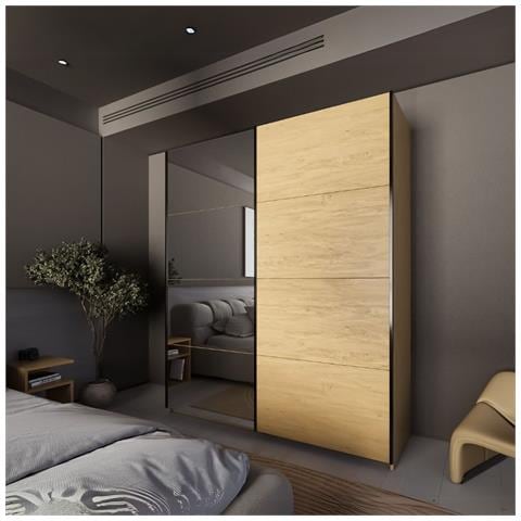 Armadio Zegna 170 2 Ante Scorrevoli Con Specchio In Rovere - Foto 1