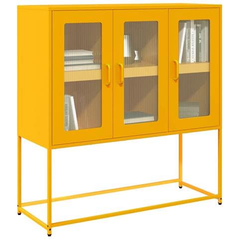 Credenza Giallo Senape 100,5x39x107cm Acciaio Laminato Freddo - Foto 1