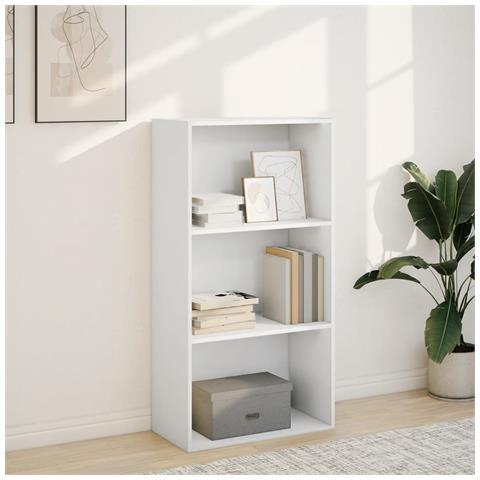 Libreria Bianca 60x30x114 Cm In Legno Multistrato - Foto 3