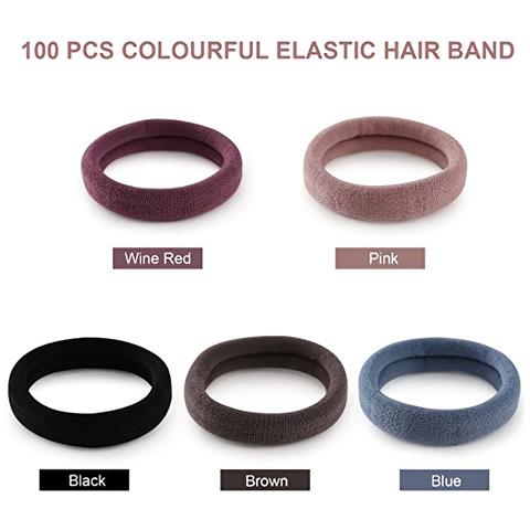 100 Pezzi Elastici Per Capelli Ad Alta Elasticità, Fasce Per Capelli In Nylon Per Donne E Ragazze Black - Foto 5