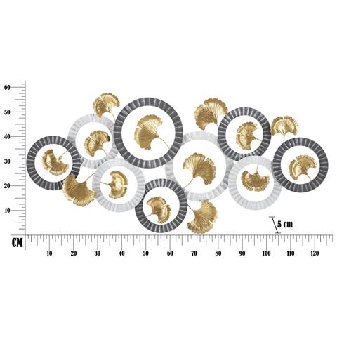Decorazione In Metallo 3d Cerchi 6 - Multicolore - Metallo - 126x5x58 Cm - Foto 6