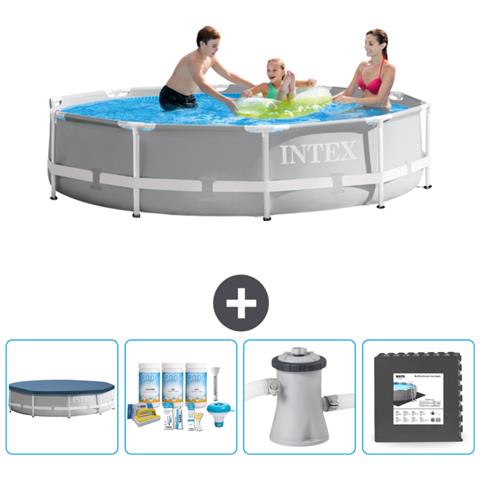 Piscina Fuori Terra - In Giro - 305x305x76 Cm - Grigio - Include Accessori Coordinati Cb3 - Foto 1