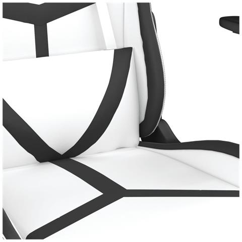 Lusso Casadino -  Sedia Da Gaming Massaggiante Bianco E Nero In Similpelle - Foto 8