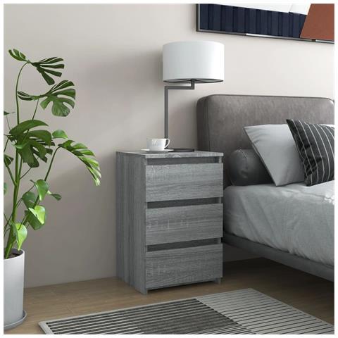 Lusso Casadino -  Comodini Grigio Sonoma 2 Pz 40x35x62,5 Cm In Legno Multistrato - Foto 8