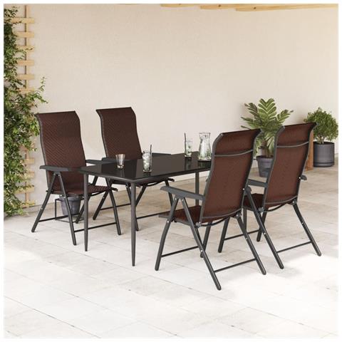 Lusso Casadino - Sedie Pieghevoli Da Giardino 4 Pz Marroni In Polyrattan - Foto 2