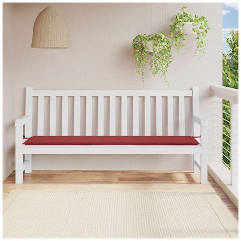 Cuscino Per Panca Rosso Vino 200x50x4 Cm In Tessuto Oxford - Foto 7