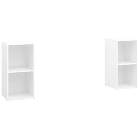 Mobili Porta Tv 2 Pz Bianco 72x35x36,5 Cm In Legno Multistrato - Foto 1