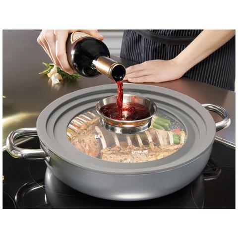 Set Di Coperchi Universali In Vetro , 2 Pezzi, Con Pomello In Silicone Per Aromi, Per Coperchio In Vetro Da 16/18/20 E 24/26/28 Cm, Grigio - Foto 4