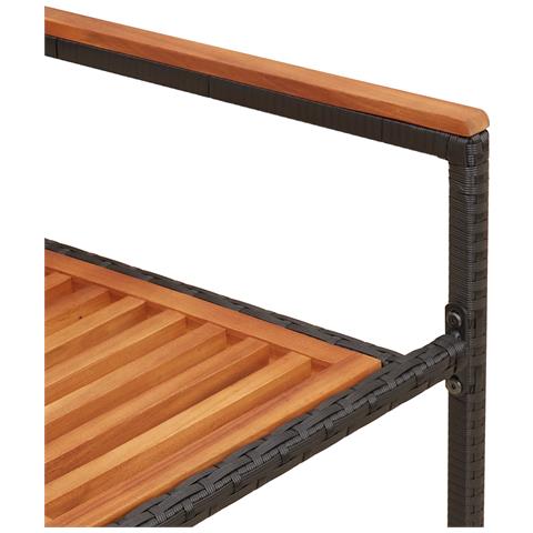 Sedia da giardino impilabile  con cuscini nera in polyrattan (set da 2) - Foto 9