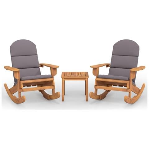 Set Salotto da Giardino Adirondack 3pz Legno Massello di Acacia - Foto 1