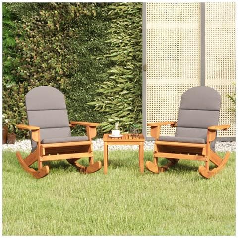 Set Salotto da Giardino Adirondack 3pz Legno Massello di Acacia - Foto 2