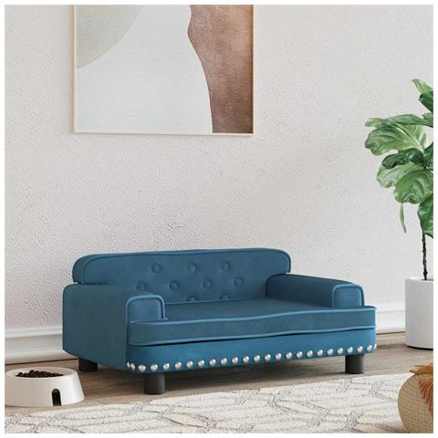 Lettino per Cani Blu 70x45x30 cm in Velluto - Foto 2