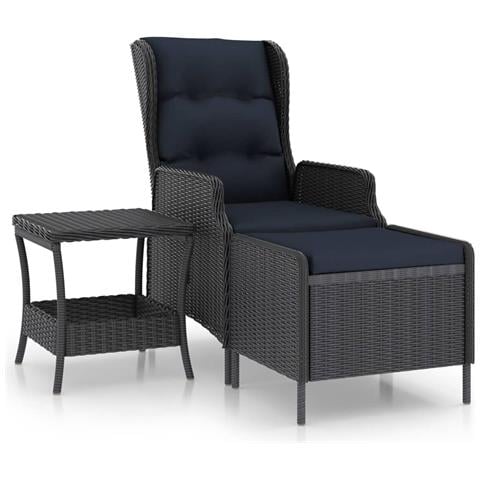 Set Divani Da Giardino 2 Pz Con Cuscini Polyrattan Grigio Scuro - Foto 1