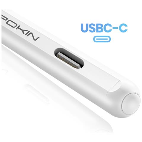 Stilo Bluetooth Per Ipad Pro Fissaggio Magnetico Con Porta Usb C Autonomia 9h, Bianco - Foto 2