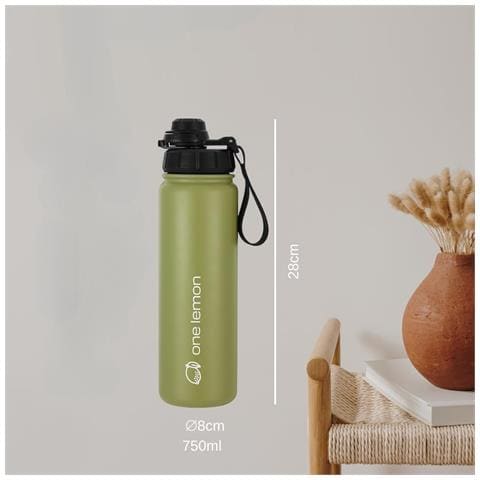 Un Limone Termos 750 Ml Bottiglia In Acciaio Inox Ermetica Con Blocco Verde - Foto 4