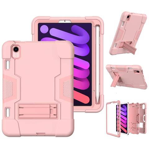 Custodia Per Ipad Mini 6 8,3” Con Supporto E Alloggiamento Per Stilo Rosa - Foto 4
