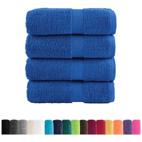 Asciugamani Ospiti SOLUND 4 pz Blu 30x50 cm 600gsm - Foto 2
