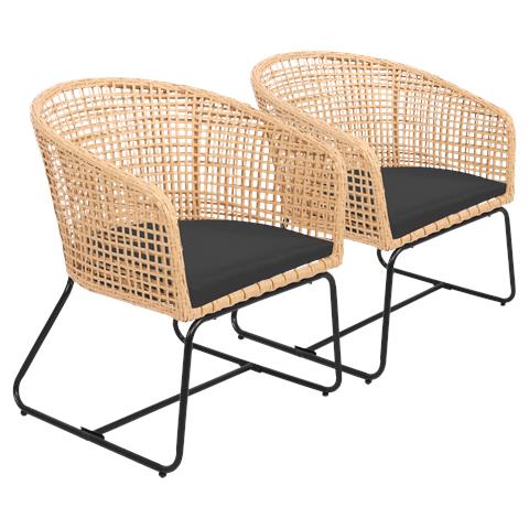 Set Di 2 Poltrone In Rattan Sintetico Con Cuscini Rina - Foto 1