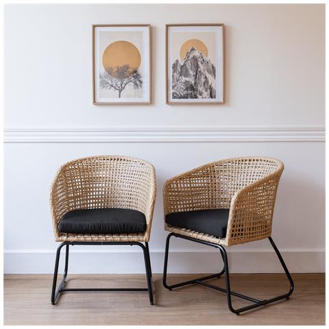 Set Di 2 Poltrone In Rattan Sintetico Con Cuscini Rina - Foto 8