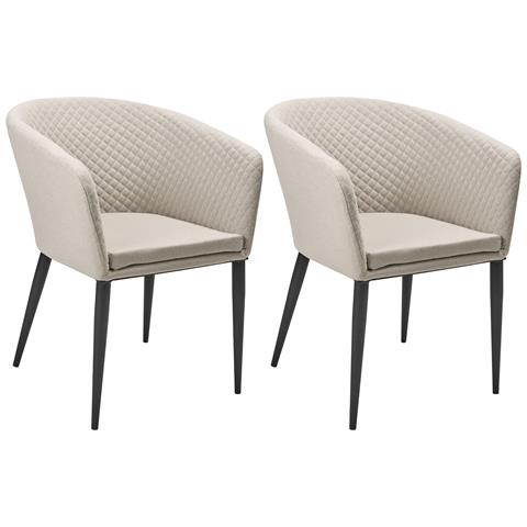 Set Di 2 Sedie Da Giardino Curgos Tessuto Beige - Foto 2