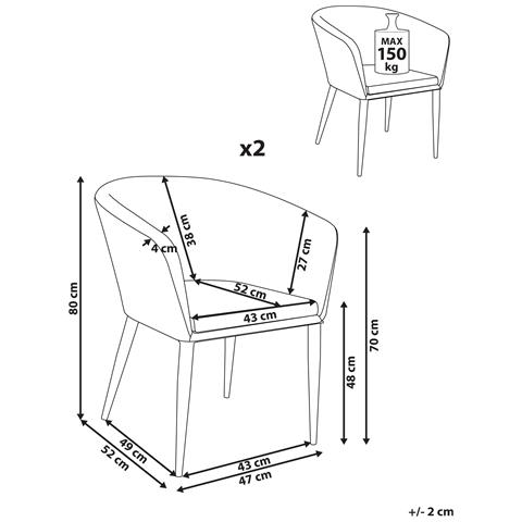 Set Di 2 Sedie Da Giardino Curgos Tessuto Beige - Foto 8