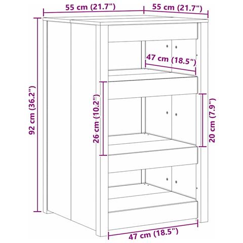 Mobile da cucina Marrone 55 x 55 x 92 cm Legno massello di pino - Foto 9