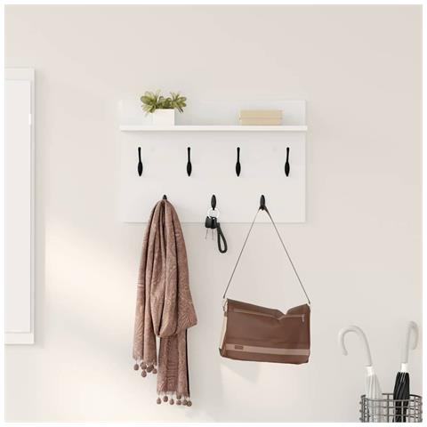 Appendiabiti a muro Bianco 60 x 40 x 12 cm Legno multistrato - Foto 2