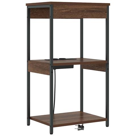 Comò con stazione di ricarica Rovere marrone Legno multistrato - Foto 1