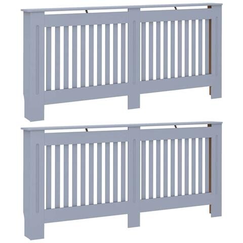 Copertura per radiatori 2 pcs Grigio 172 x 19 x 81.5 cm - Foto 1