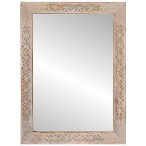 Specchio Bianco 57 x 70 x 3 cm legno massello di mango - Foto 2