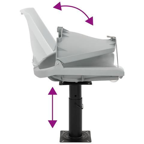 Sedile per Barca con Supporto Altezza Regolabile Girevole 360° - Foto 9