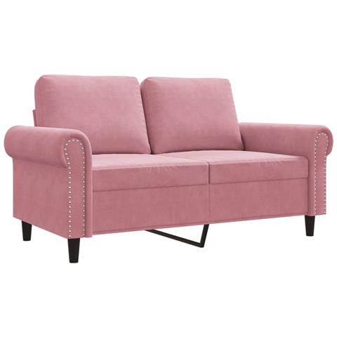 Divano a 2 Posti Rosa 120 cm in Velluto - Foto 1