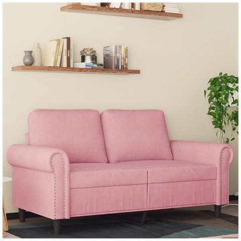 Divano a 2 Posti Rosa 120 cm in Velluto - Foto 2