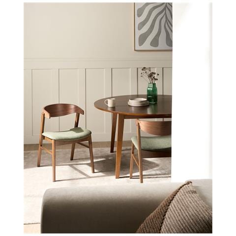 Set Di 2 Sedie Da Pranzo Lilly Marrone Scuro /verde - Foto 1