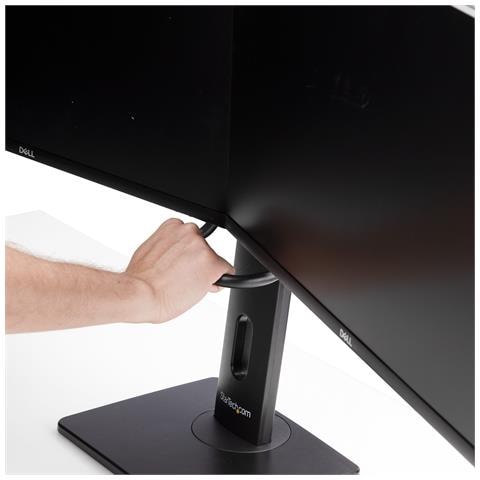 Supporto da Tavolo per Due Monitor- Staffa con barra trasversale per 2 Schermi da 27" VESA 75x75/100x100, altezza regolabile, portata 6 kg per Display - Foto 2
