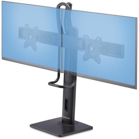 Supporto da Tavolo per Due Monitor- Staffa con barra trasversale per 2 Schermi da 27" VESA 75x75/100x100, altezza regolabile, portata 6 kg per Display - Foto 1