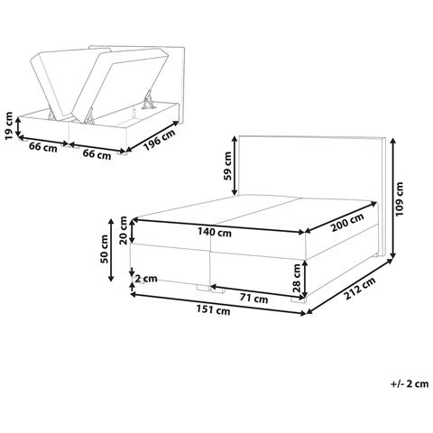 Divano Letto Con Contenitore Tessuto Major 140 X 200 Cm Tortora - Foto 7