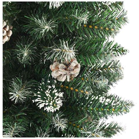 Albero di Natale Artificiale Sottile Verde e Bianco 210 cm - Foto 9