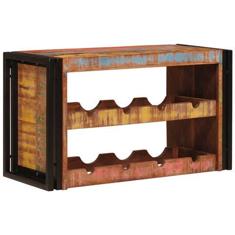 Portabottiglie 100 x 45 x 33 cm Legno massello riciclato - Foto 2