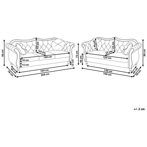 Divano 5 Posti Skien Velluto Tortora - Foto 8