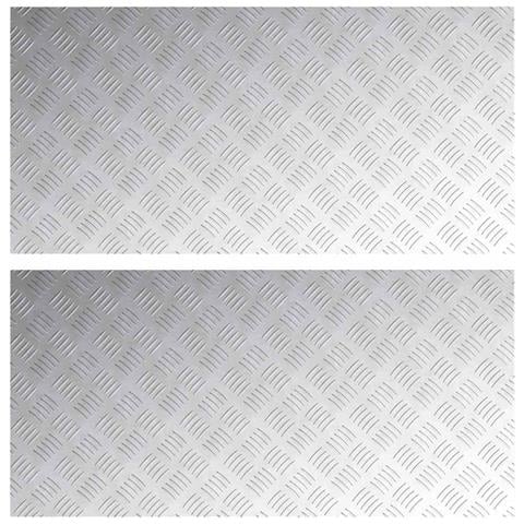 Dischi Quadrati 2 pcs Argento 100 x 50 cm Alluminio - Foto 1