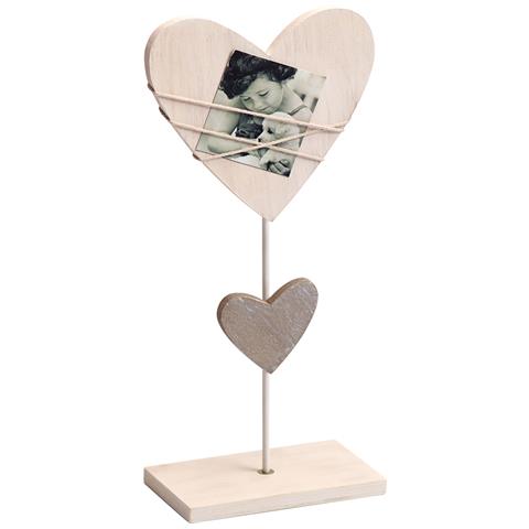 Bella Cornice Per Ritratti, Bianco, Forma A Cuore Con Base, Per 1 Foto - Foto 1