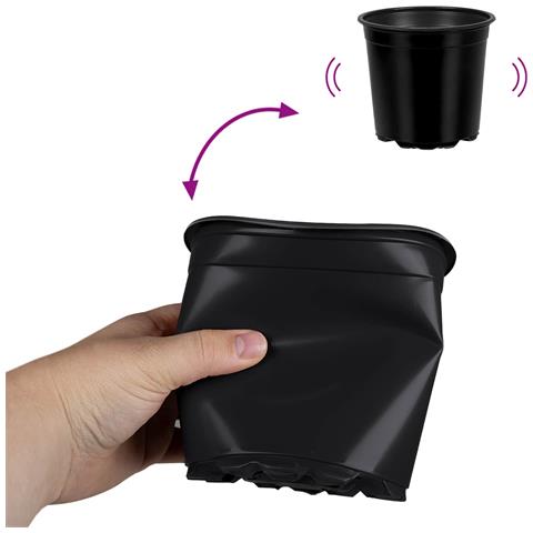 Vaso per Fiori 100 pcs Nero Ø 15 x 13 cm Plastica - Foto 9