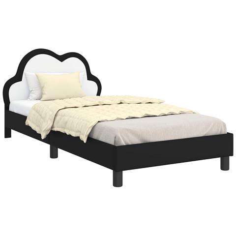 Struttura letto bambini con testata Nero 90 x 190 cm PU - Foto 1