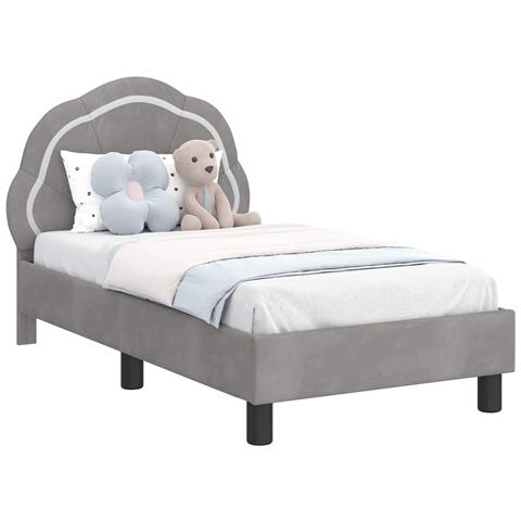 Struttura letto per bambini con testata Grigio chiaro - Foto 1