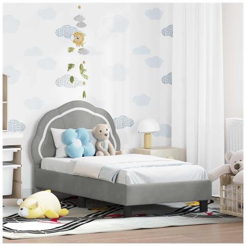 Struttura letto per bambini con testata Grigio chiaro - Foto 2