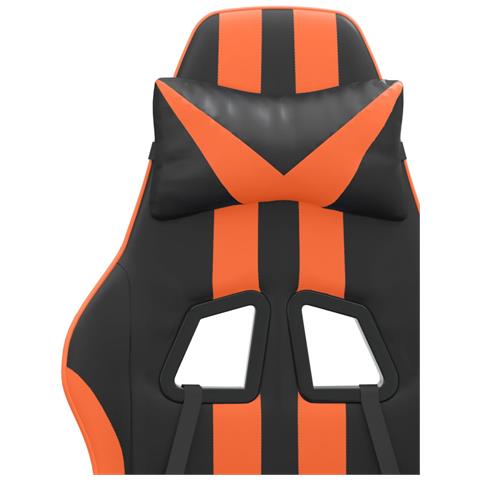 Sedia da Gaming Girevole Nero e Arancione in Similpelle - Foto 9