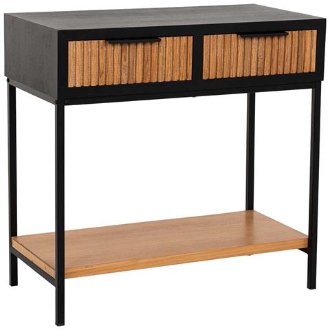 Mobile Ingresso Con 2 Cassetti, Legno E Metallo, 80x42x79h Cm - Foto 1